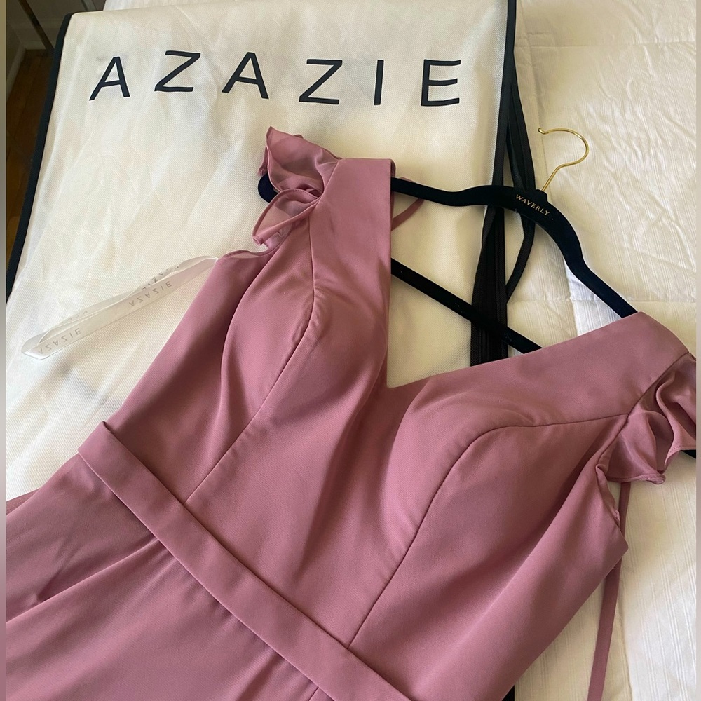 A-Line Ruched Chiffon Floor-Length Dress Vintage Mauve